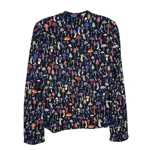 Essentiel Antwerp Mushroom Print Ruffle odell Blazer Black Multicolor 36 small - Picture 3 of 13